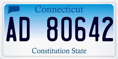 CT license plate AD80642