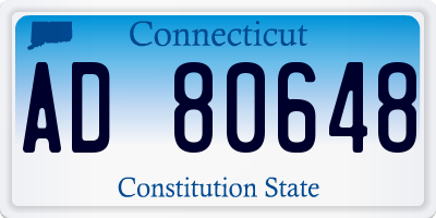 CT license plate AD80648