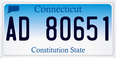 CT license plate AD80651