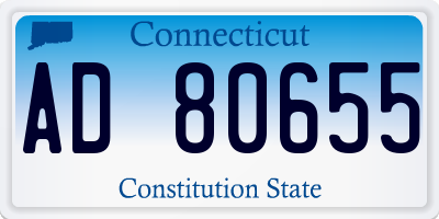 CT license plate AD80655