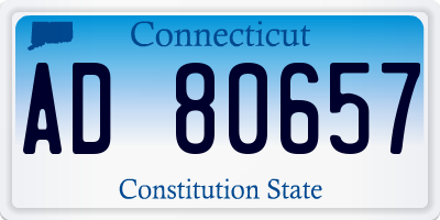 CT license plate AD80657