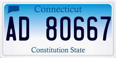 CT license plate AD80667
