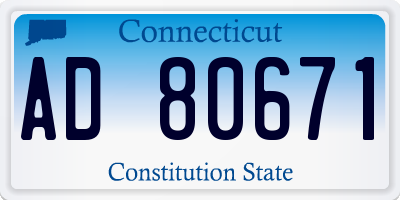 CT license plate AD80671