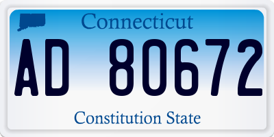 CT license plate AD80672