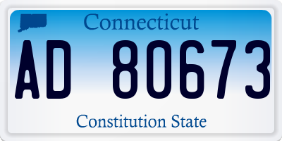 CT license plate AD80673