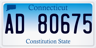 CT license plate AD80675