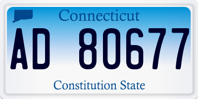 CT license plate AD80677