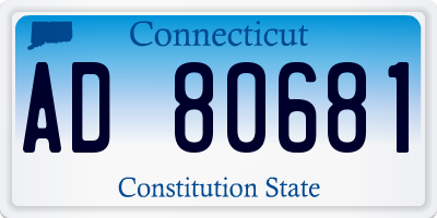 CT license plate AD80681