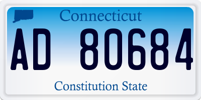 CT license plate AD80684