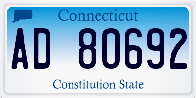 CT license plate AD80692