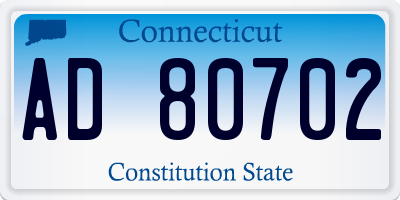 CT license plate AD80702