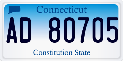 CT license plate AD80705