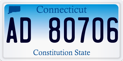 CT license plate AD80706