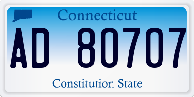 CT license plate AD80707