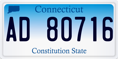 CT license plate AD80716