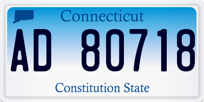 CT license plate AD80718