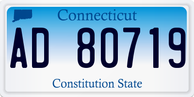 CT license plate AD80719