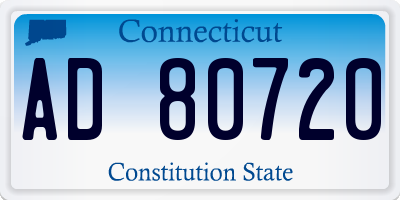 CT license plate AD80720