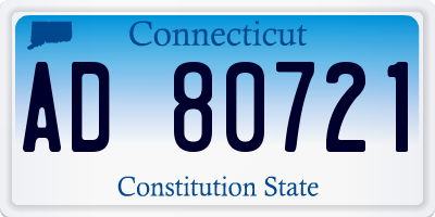 CT license plate AD80721