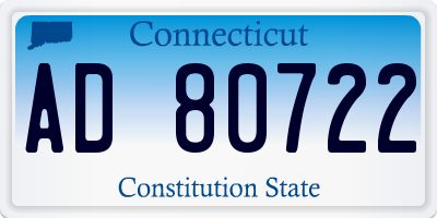 CT license plate AD80722