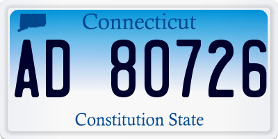 CT license plate AD80726