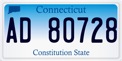 CT license plate AD80728