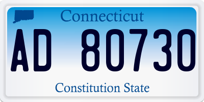 CT license plate AD80730