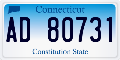 CT license plate AD80731