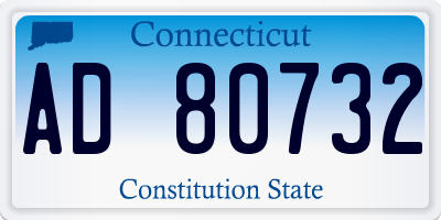 CT license plate AD80732