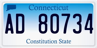 CT license plate AD80734