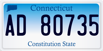 CT license plate AD80735