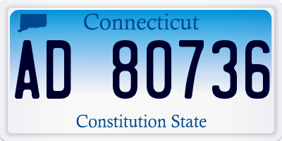 CT license plate AD80736