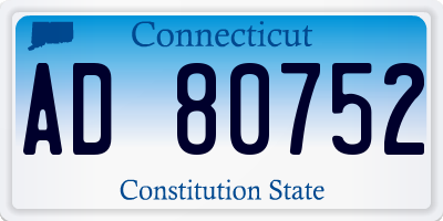 CT license plate AD80752