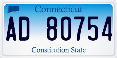 CT license plate AD80754