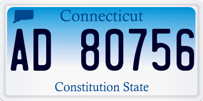 CT license plate AD80756
