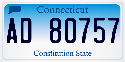 CT license plate AD80757