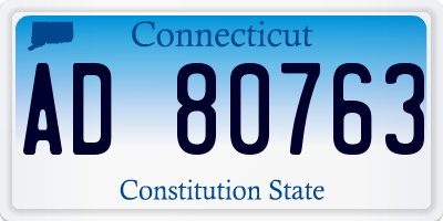 CT license plate AD80763
