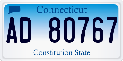 CT license plate AD80767