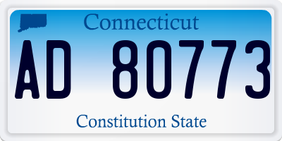 CT license plate AD80773