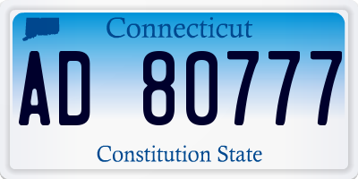 CT license plate AD80777