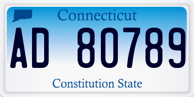 CT license plate AD80789