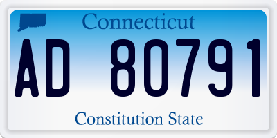CT license plate AD80791