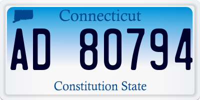 CT license plate AD80794