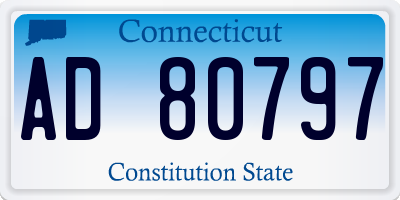 CT license plate AD80797