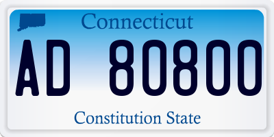 CT license plate AD80800