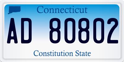 CT license plate AD80802