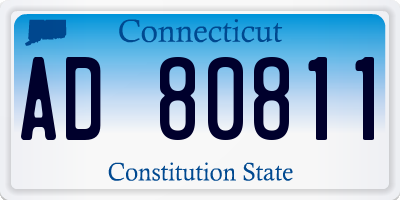 CT license plate AD80811