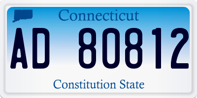 CT license plate AD80812