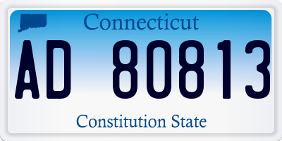 CT license plate AD80813