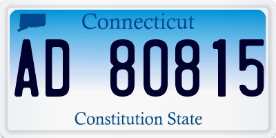 CT license plate AD80815